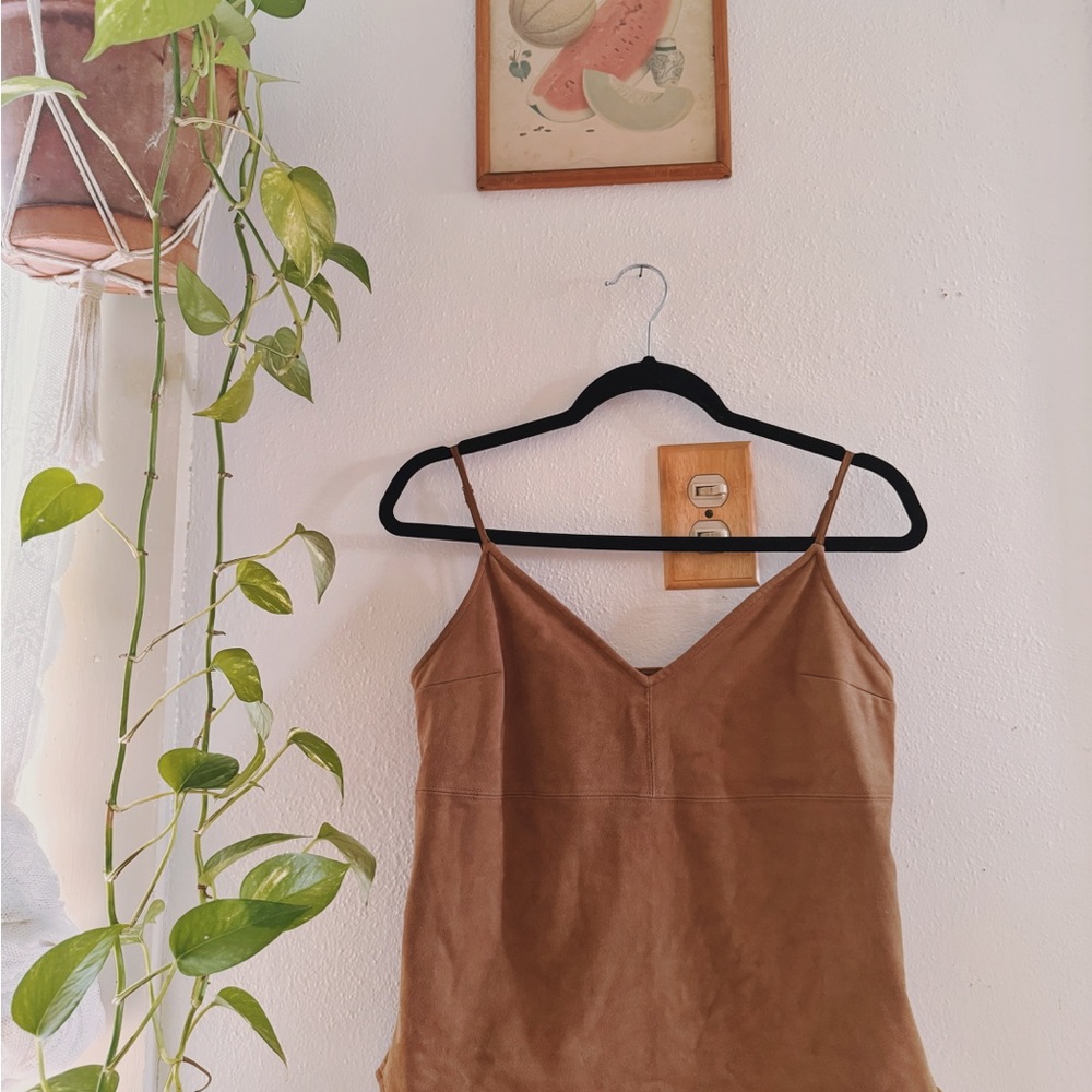 Abercrombie & Fitch Women’s Faux Suede Brown Tank Top